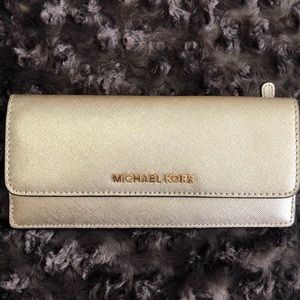 Metallic gold slim wallet